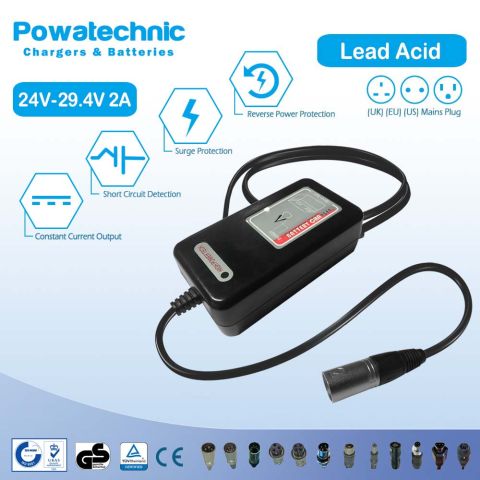 Active Care Prowler 3310 / 3410 Mobility Scooter 24 (XLR 3-pin) Pb Battery Charger