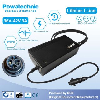 42V 3A MDA 4-pin Type 1 Charger for 36V eBike - PCL3603034