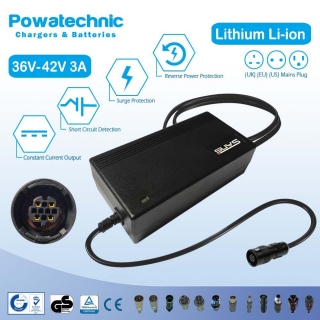 PWT33020- 42V 3A 4-pin Li-Ion Charger for 36V Yamaha Battery