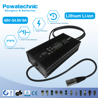 54.6V 9A Li-Ion Charger for 48V e-Bike, Scooter and more!