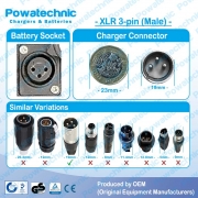 PWT33001 - 42V 3A XLR 3-pin Charger for 36V Giant E-Bike Battery 2