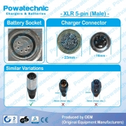 42V 4A TZX 5-pin Li-Ion Charger for 36V E-Bike Battery 1