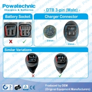 42V 2A DTB 3-pin Li-Ion Charger for 36V Battery 1