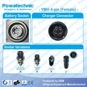 42V 3A 4-pin Li-Ion Charger for 36V Yamaha Battery 1